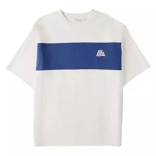 ALDI GEAR Shirt Unisex M L XL XXL Off-White Blue Colorblock Crew Neck Men Women
