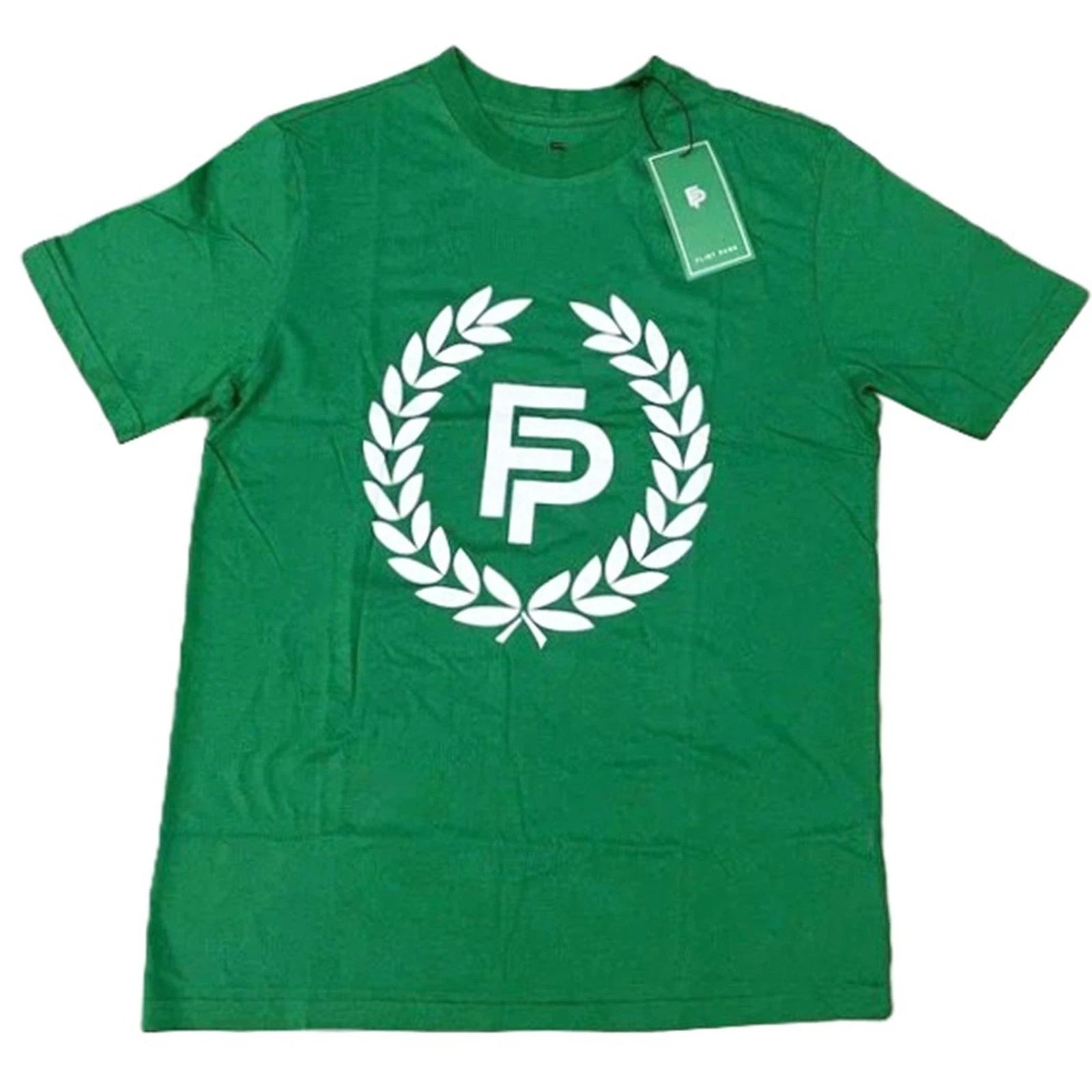 Men's Green Organic Cotton T-Shirt Laurel Wreath Logo XL