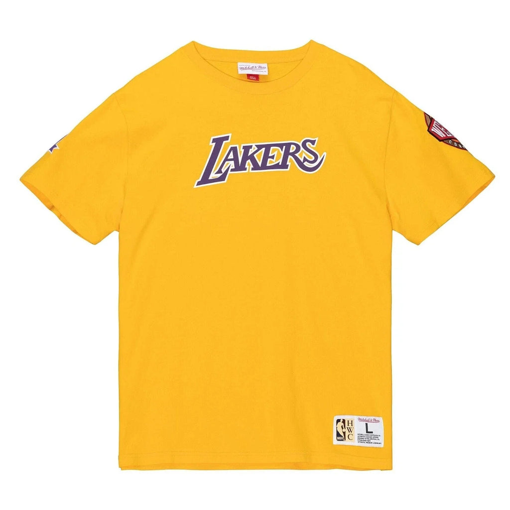 Mitchell & Ness NBA Team Origins Los Angeles Lakers T-Shirt Hoodie Yellow Gold