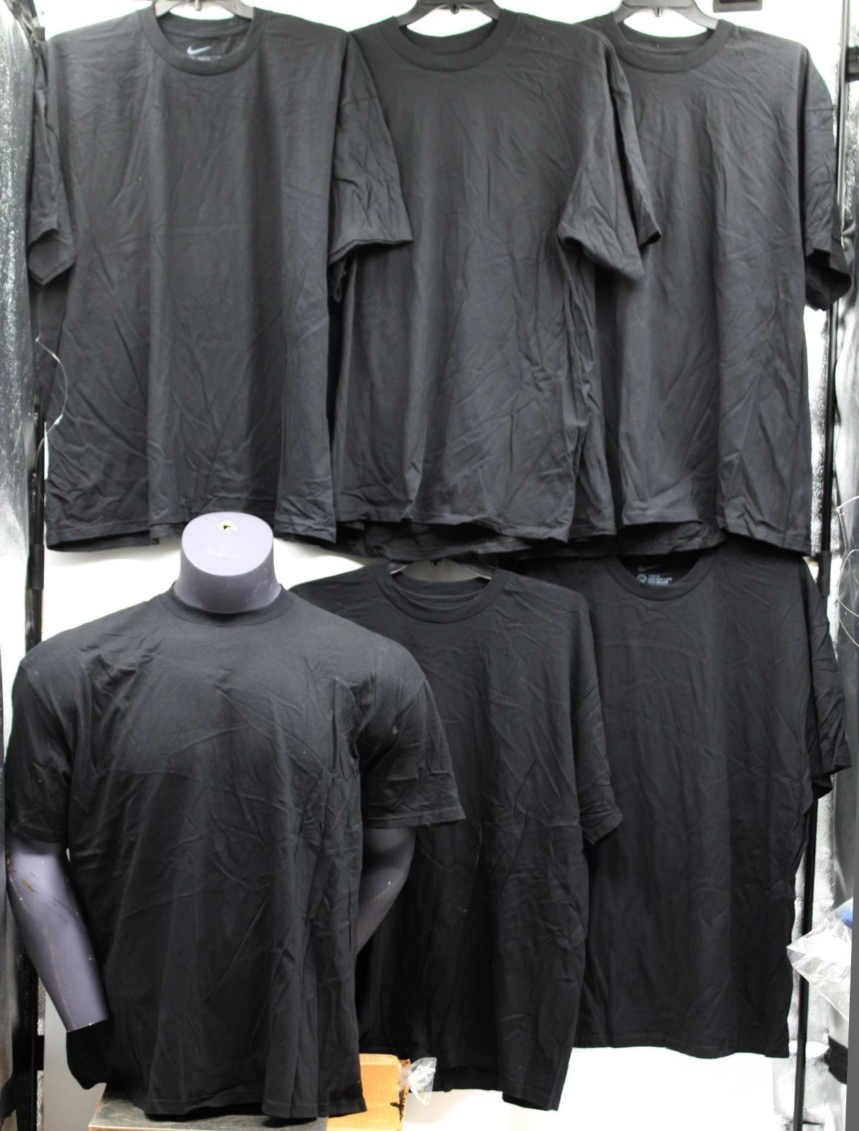 NIKE 100% HEAVY COTTON T-SHIRT 6 PACK SZ ADULT XXX-LARGE BLACK NEW FREE SHIPPING