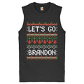 Let's Go Brandon Muscle Shirt Ugly Sweater Christmas Funny Anti Biden Men's