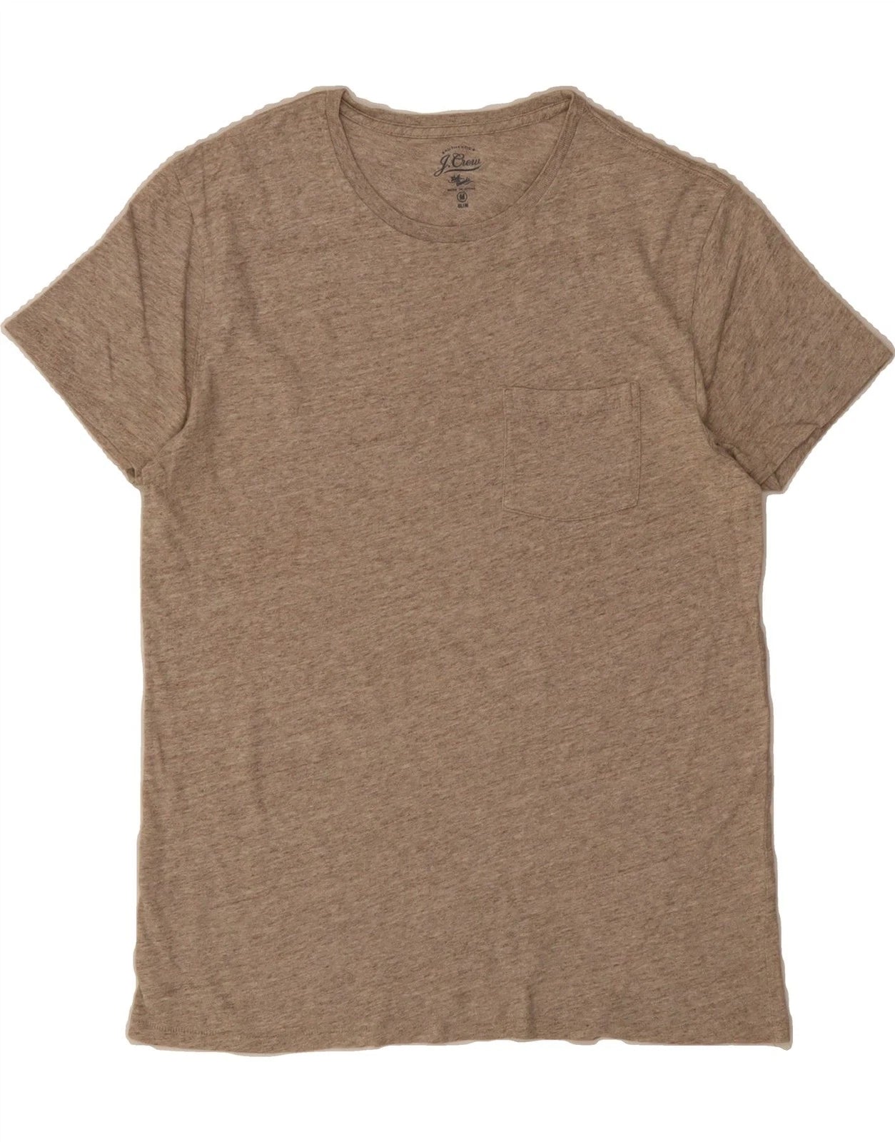 J. CREW Mens Slim Fit T-Shirt Top Medium Beige Flecked Cotton CJ07