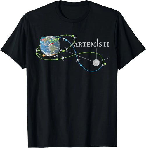 Artemis 2 Route Map SLS Rocket Launch Mission To The Moon T Shirt Size S - 5XL