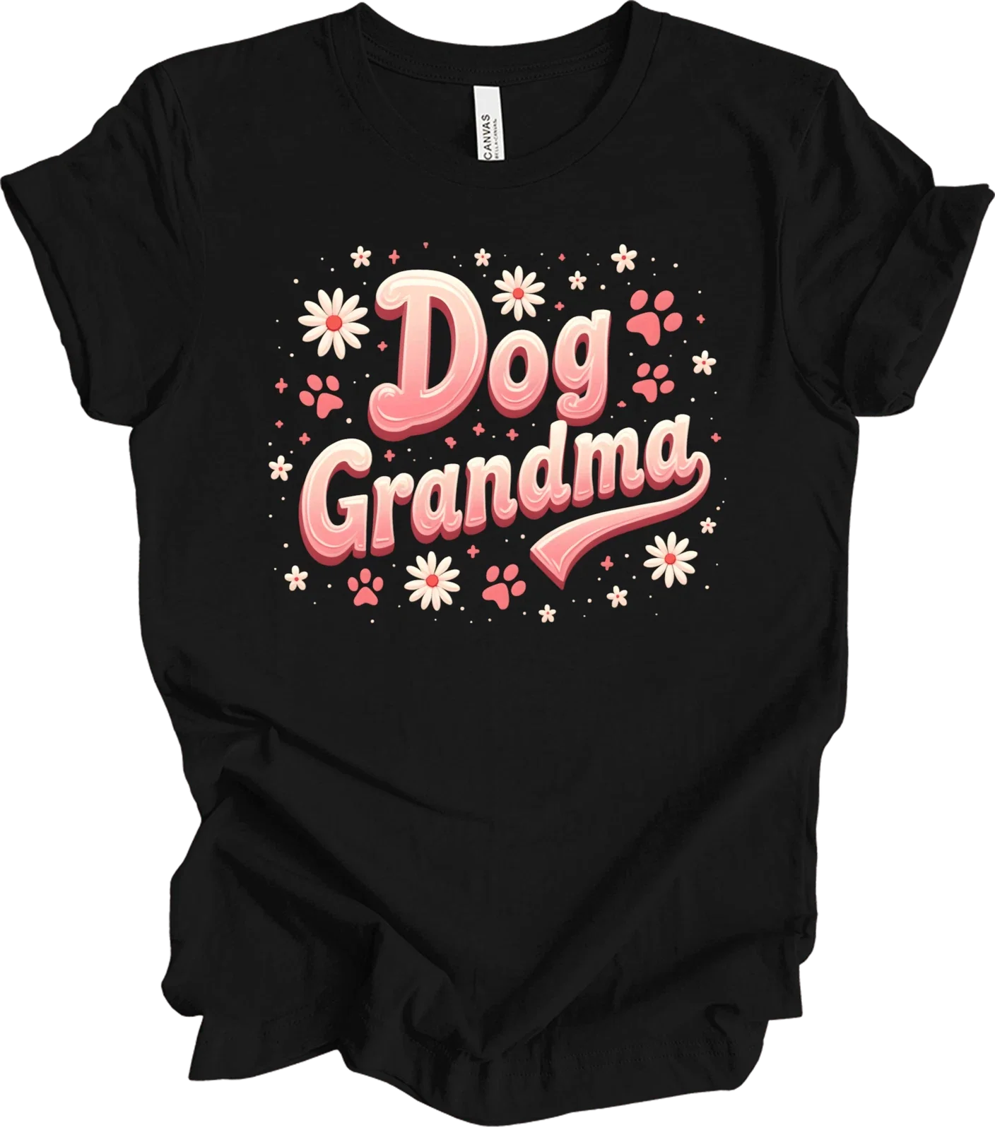 Best Dog Grandma Ever Shirt - Funny Dog Lover Gift for Women, Paw Print T-shirt