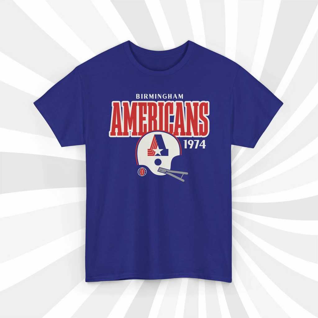Birmingham Americans 1974 WFL Vintage Football Helmet T-Shirt
