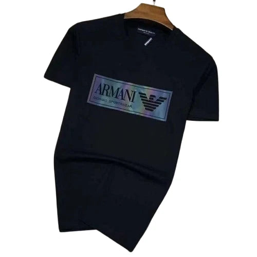 T shirt Crew Neck Short Sleeve Armani  -Holographic Print