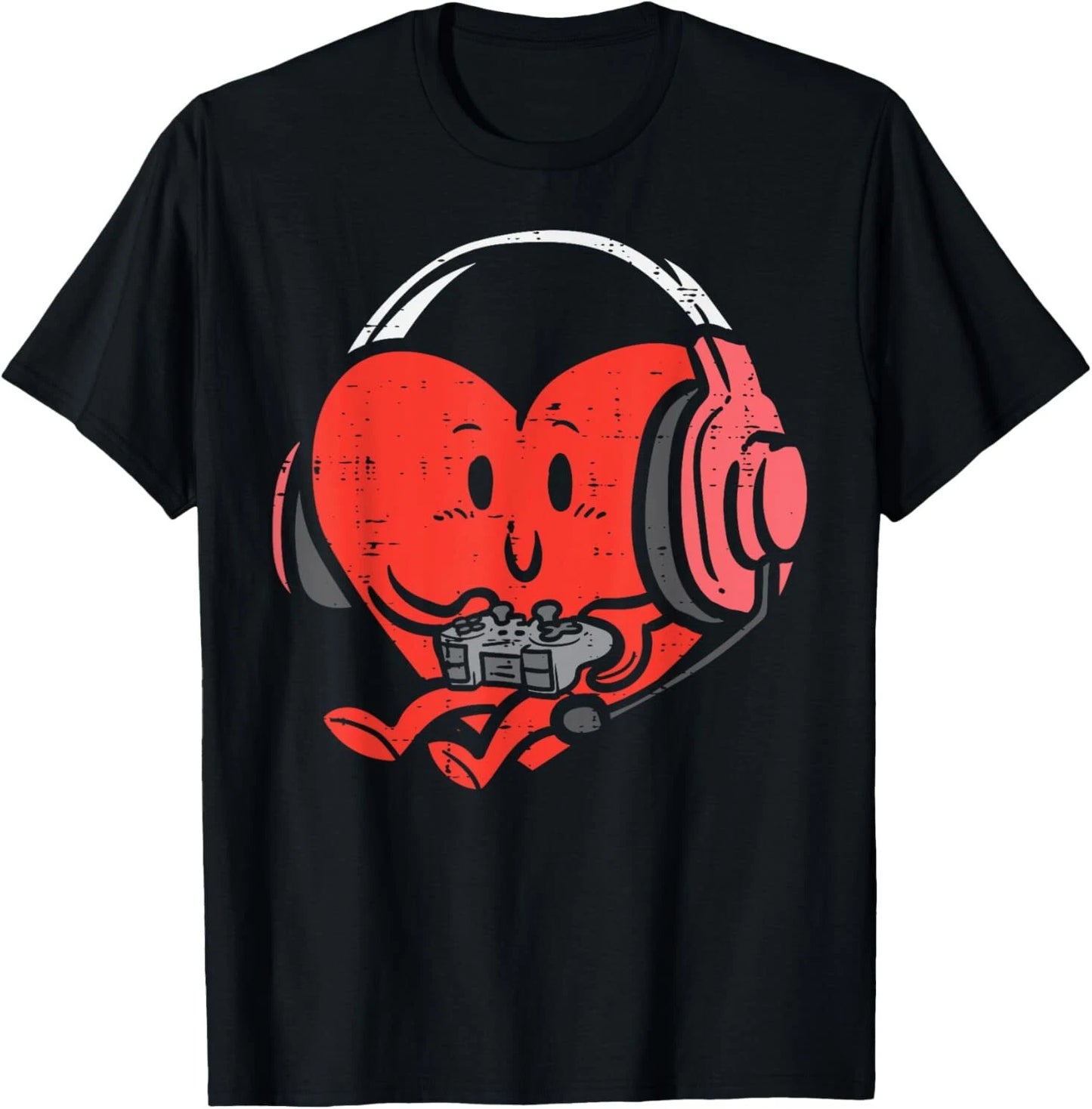 Valentines Day Heart Gamer Gaming Men Boys Kids Youth Teen T-Shirt