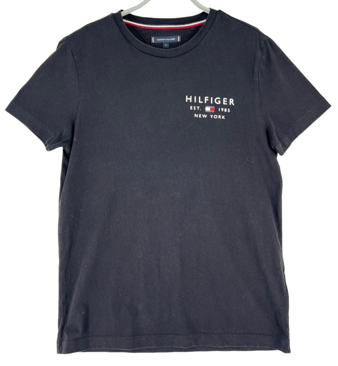 Tommy Hilfiger Men Slim Fit Crew Neck T-Shirt Black Jersey Cotton S