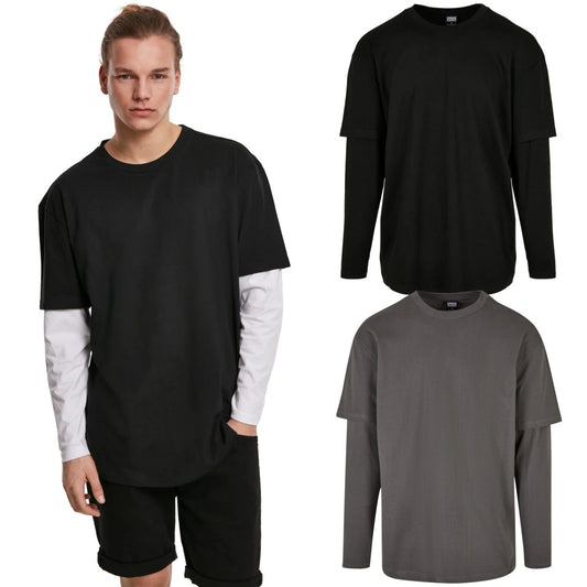 Urban Classics Oversized Shaped Double Layer Longsleeve Tee Shirt 100% Cotton