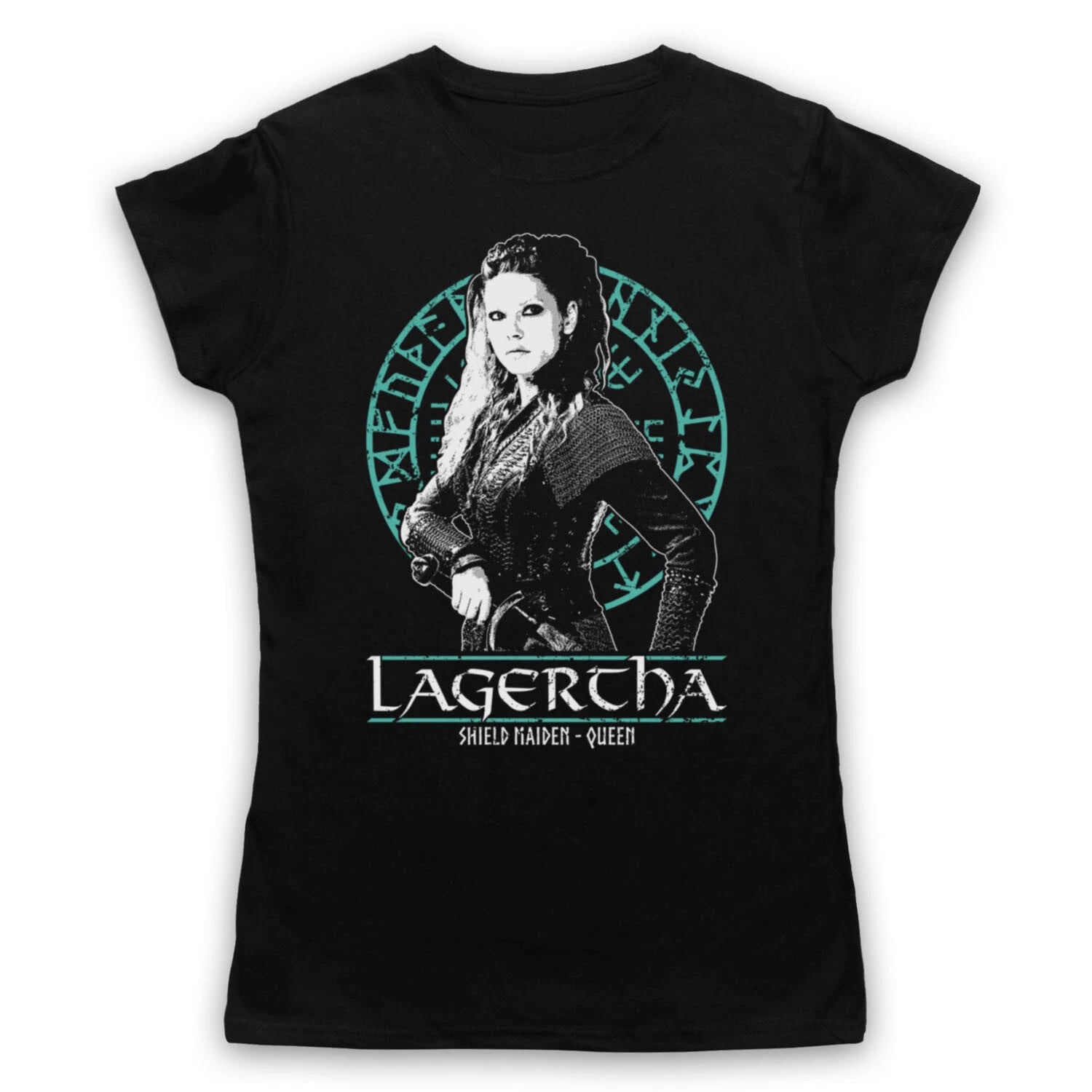 VIKINGS LAGERTHA SHIELD MAIDEN QUEEN NORSE SAGA TV MENS & WOMENS T-SHIRT