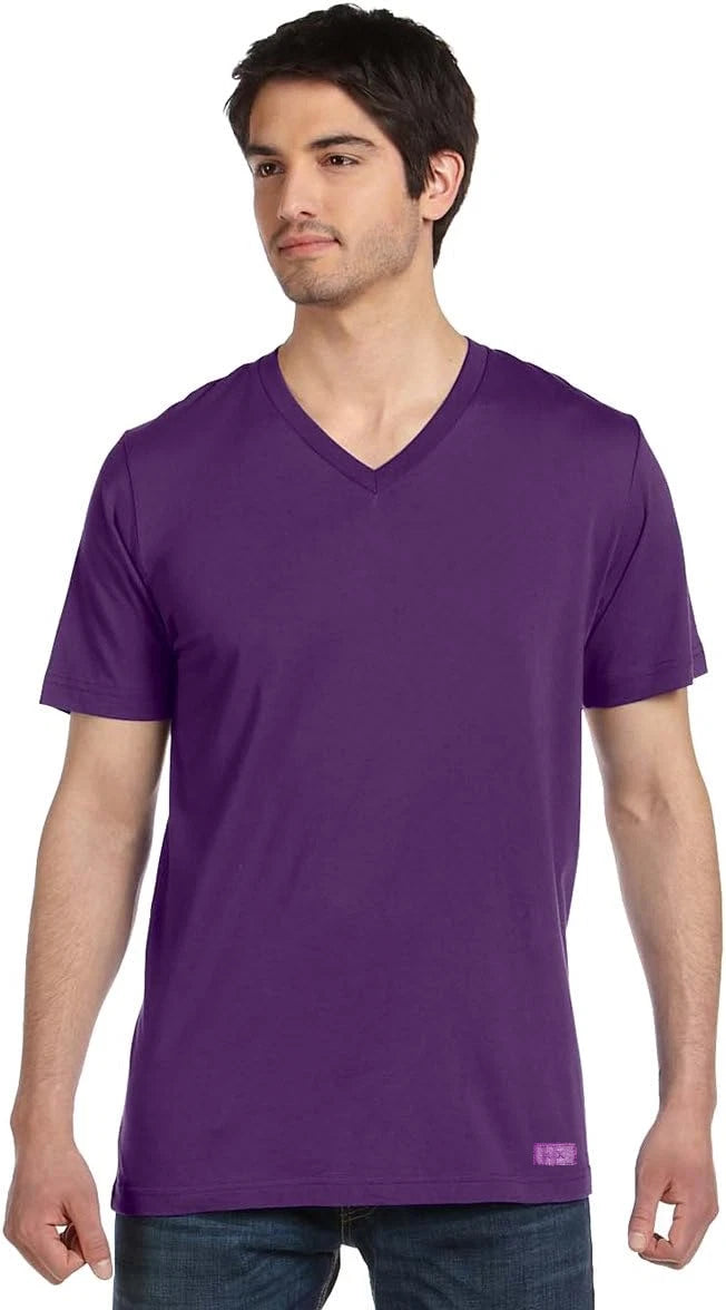 Armani Exchange Men's, Slim Fit Short Sleeve Pima Cotton V-Neck Shirt Purple M