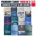 Men's Big Size Printed T-Shirts 100% Cotton Pack of 3 Assorted Brand Top 2XL-5XL