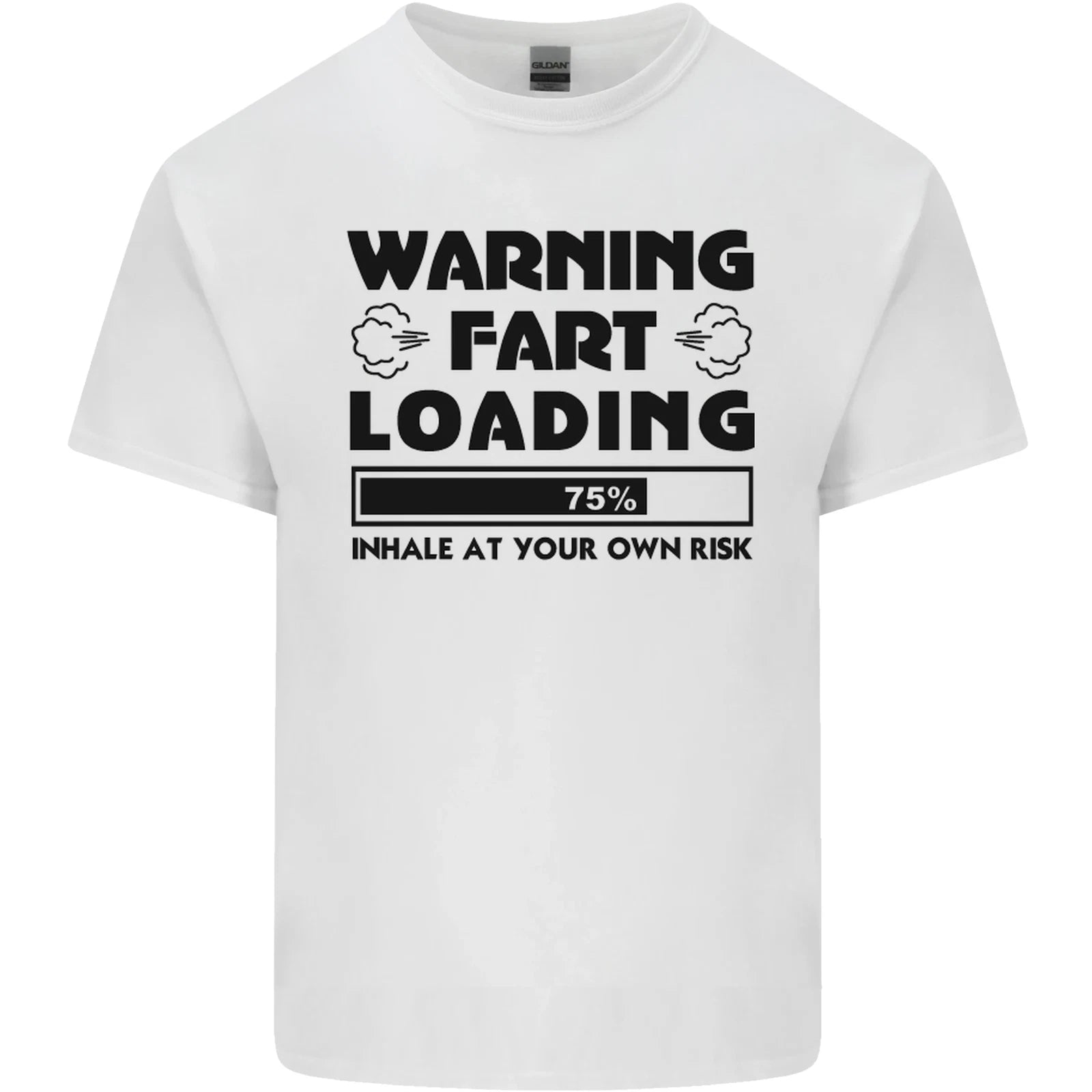 Warning Fart Loading Funny Farting Rude Mens Cotton T-Shirt Tee Top