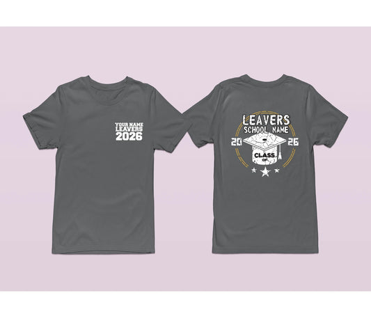 Personalised Custom Name School Leavers T-Shirt Graduation Class 2026 Gift