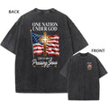 Men's Oversized Acid Wash Vintage 100% Cotton 250th Liberty Bell Graphic T-Shirt