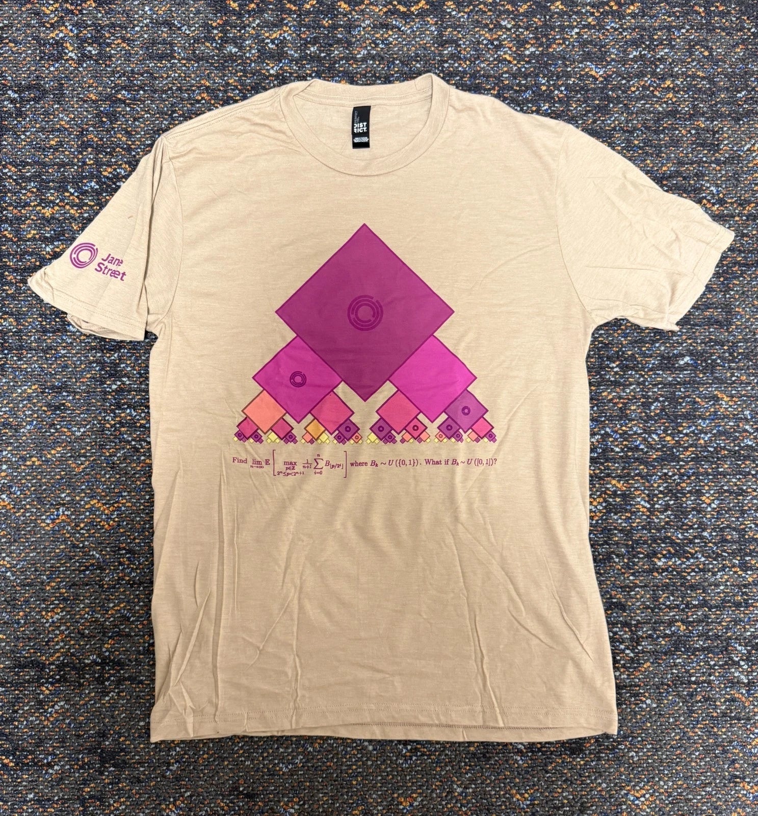 Jane Street 2026 Math Unisex Beige Shirt Size M Rare Hedge Fund Trading Swag