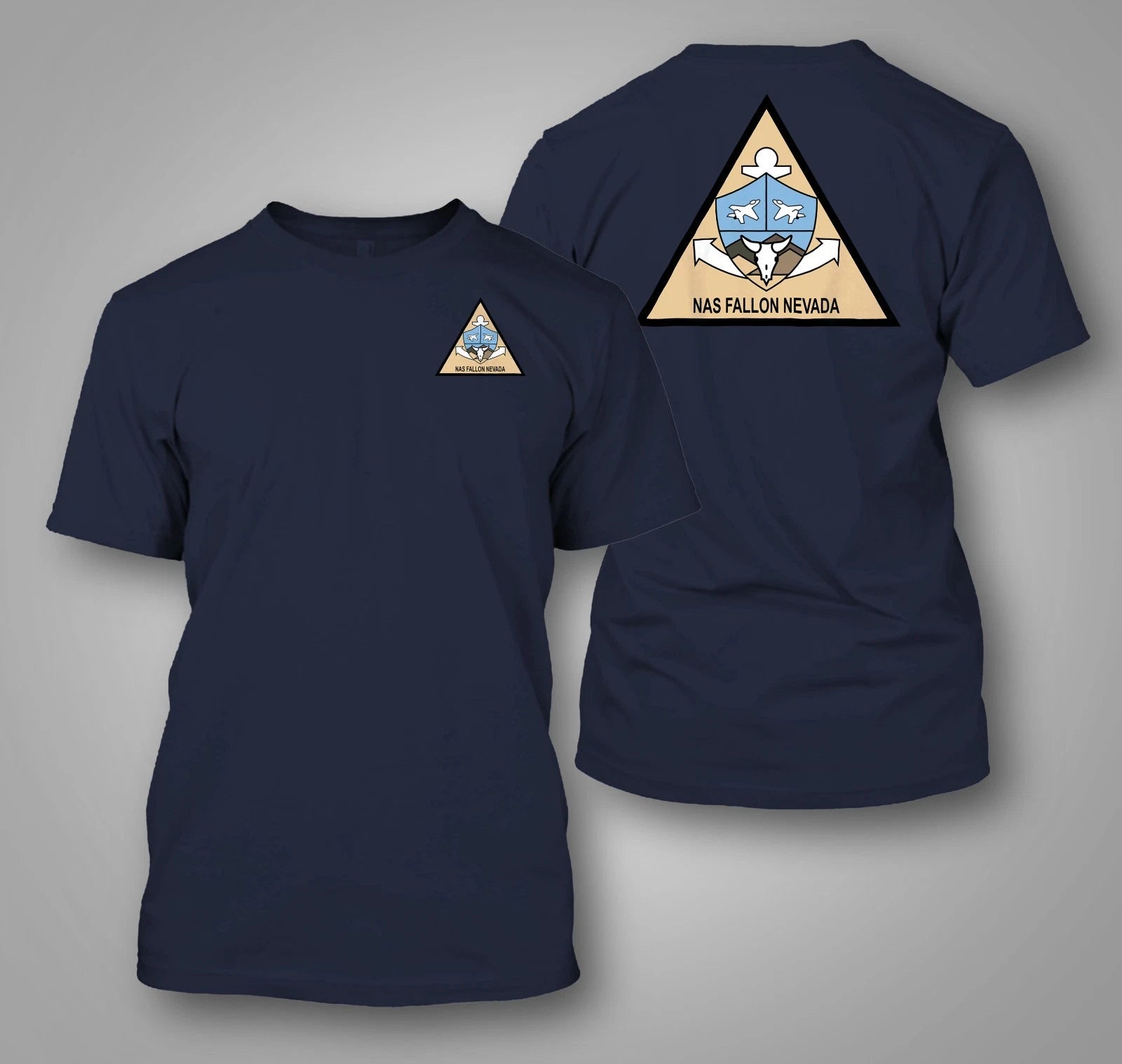 Naval Air Station Fallon (NAS Fallon) U.S. Navy  -  Custom front and back tee