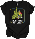 Snort Pines Not Lines T-Shirt Vintage Retro Hiking Funny Nature Meme Tee Unisex