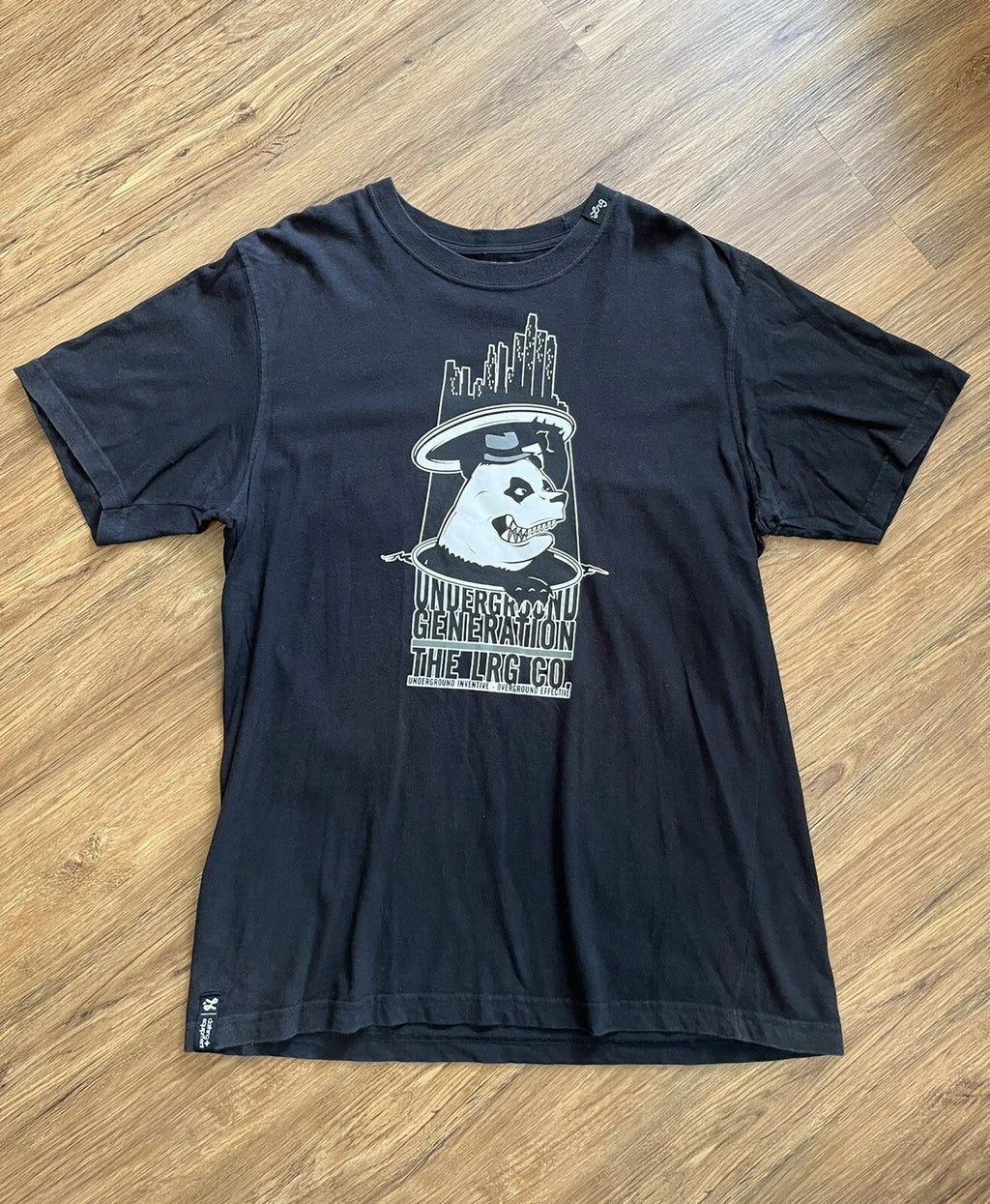 LRG BRAND Mens Black Premium Fit T Shirt Graphic Print Underground Generation XL
