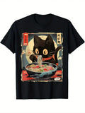 Kawaii Cat Eating Ramen Noodles Anime Gift Girls WomenT-Shirt