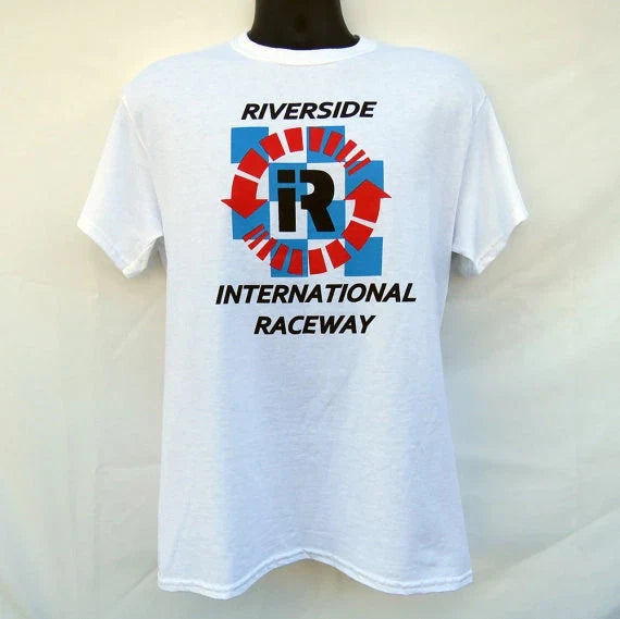 NEW RIVERSIDE INTERNATIONAL RACEWAY LOGO T SHIRT CALIFORNIA SCCA INDY NASCAR F1