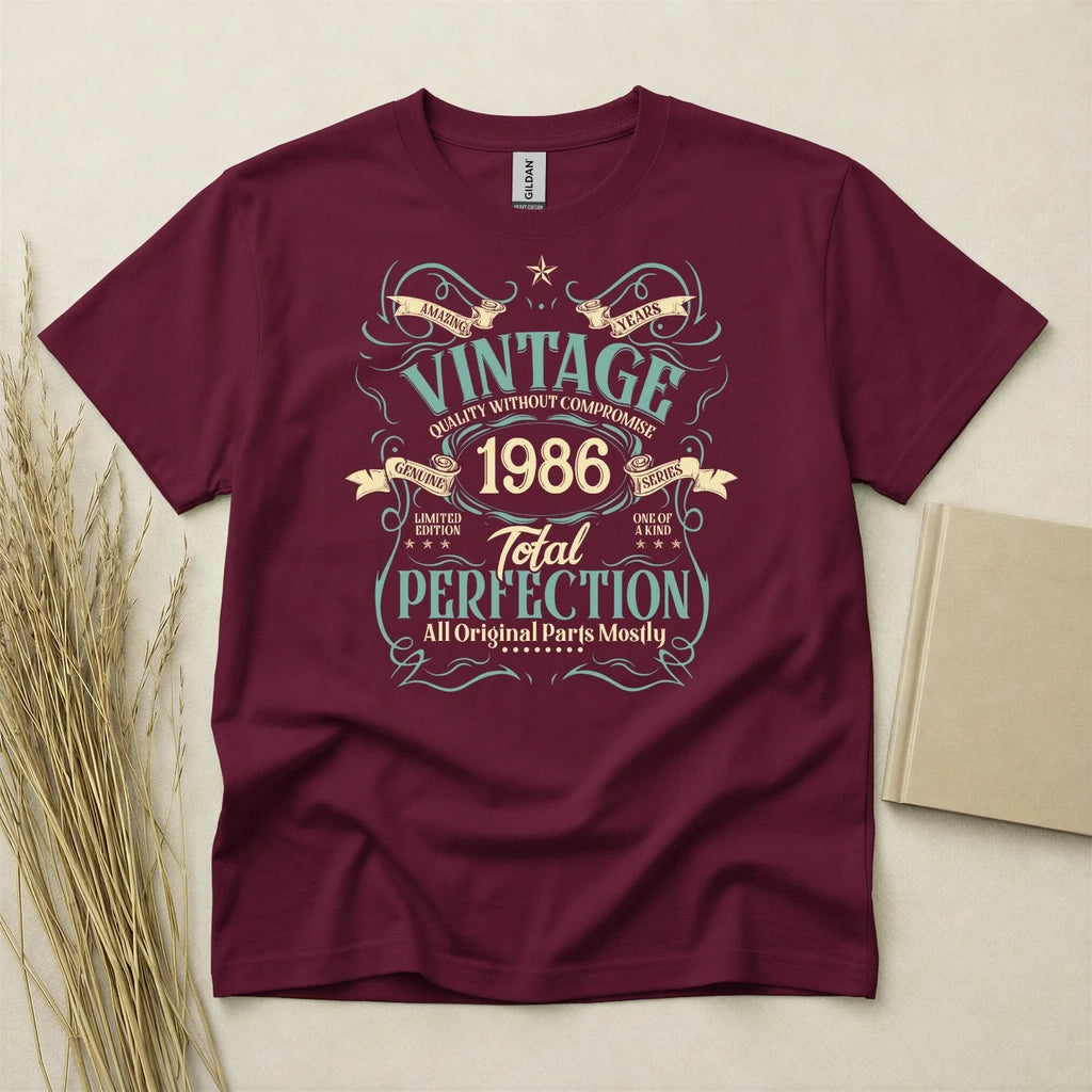 Vintage 1986 40th Birthday T Shirt Custom 40 Years Gift Gildan Heavy Cotton Top