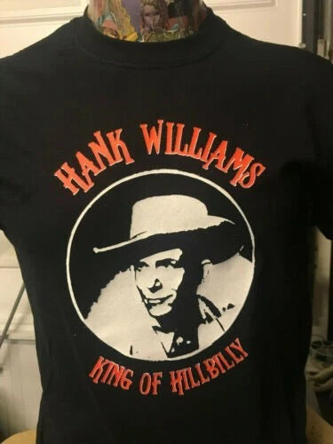 HANK WILLIAMS KING OF HILLBILLY SCREEN PRINTED T SHIRT ROCKABILLY 50s FREEPOST