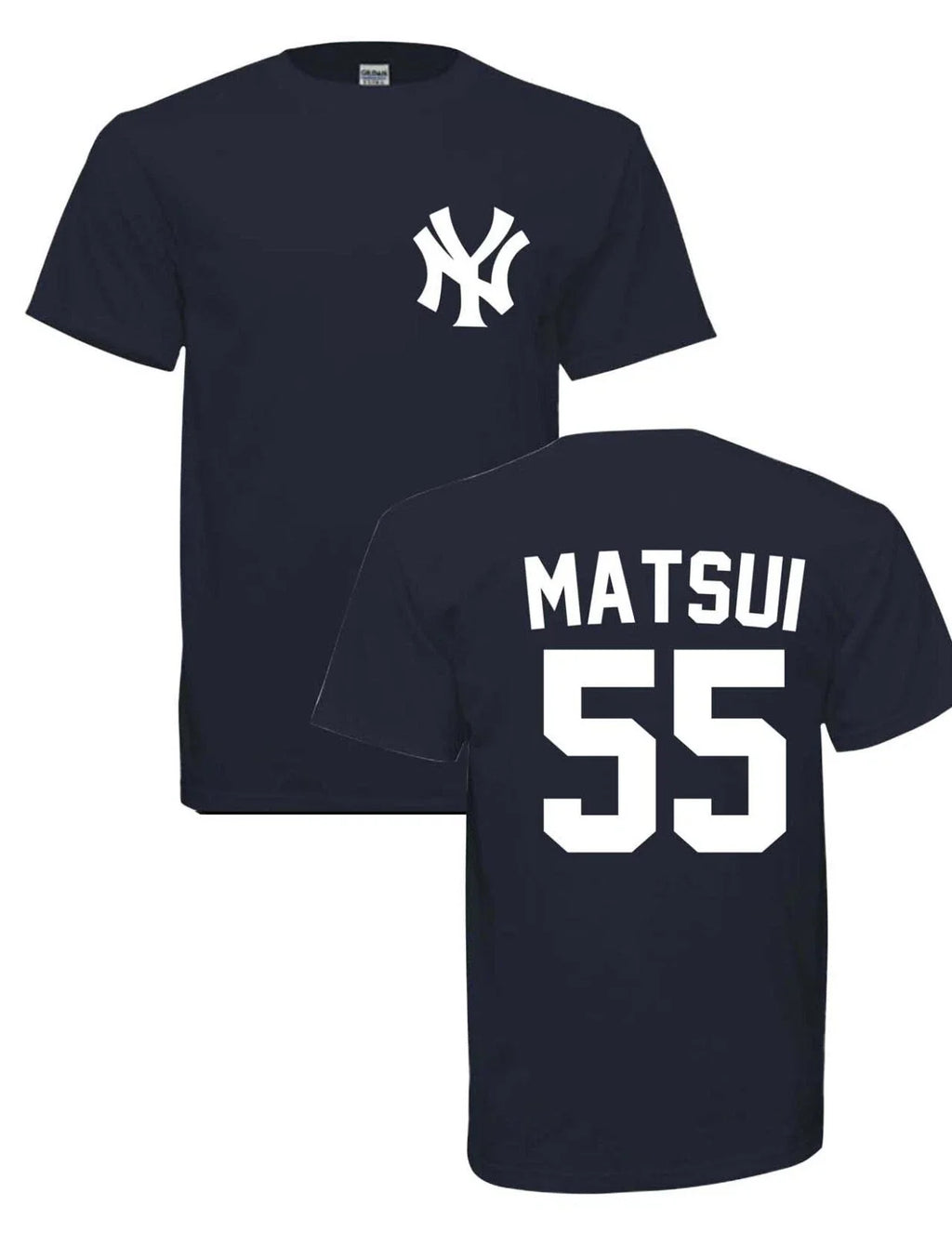 Limited Time ADULT MATSUI #55 NEW YORK Baseball  T-SHIRT NAVY   FREE SHIPPING