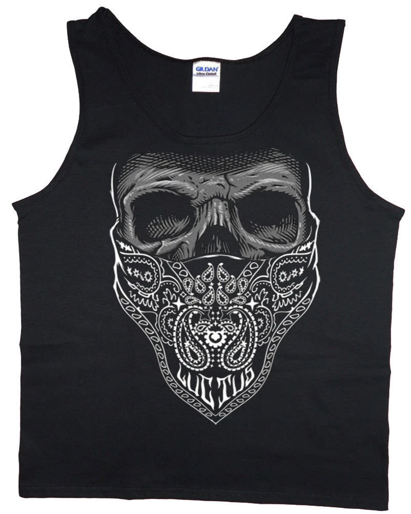 Men's tank top gangster bandana skull design sleeveless tee muscle shirt