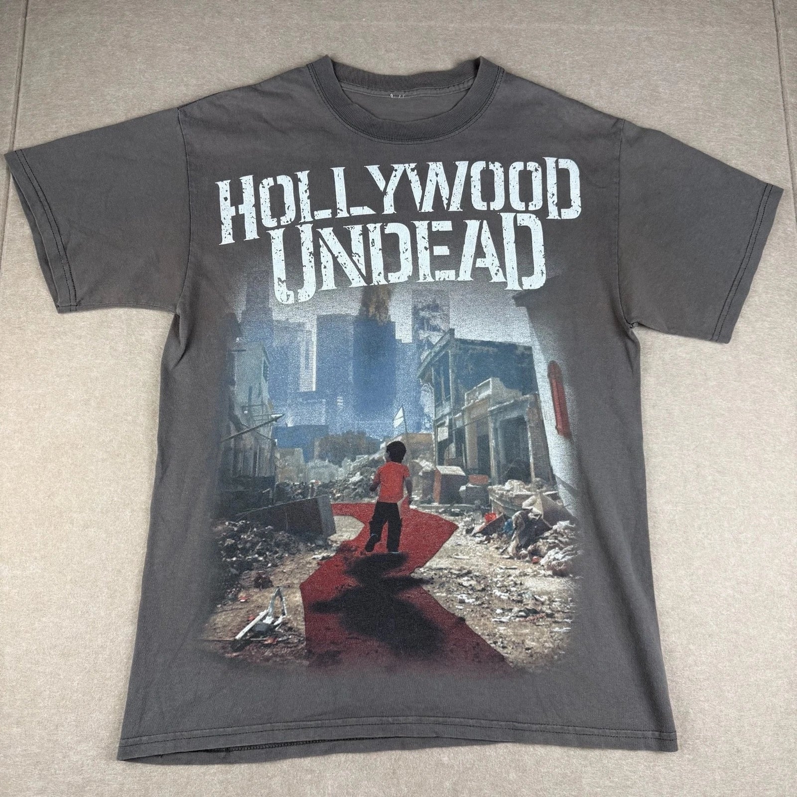 Hollywood Undead Shirt Mens S Gray Band Graphic Rock Album Tee Streetwear