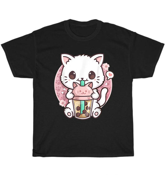 Boba Cat Boba Tea Bubble Tea Kawaii Anime Kitten Kawaii Neko T-Shirt Unisex Gift