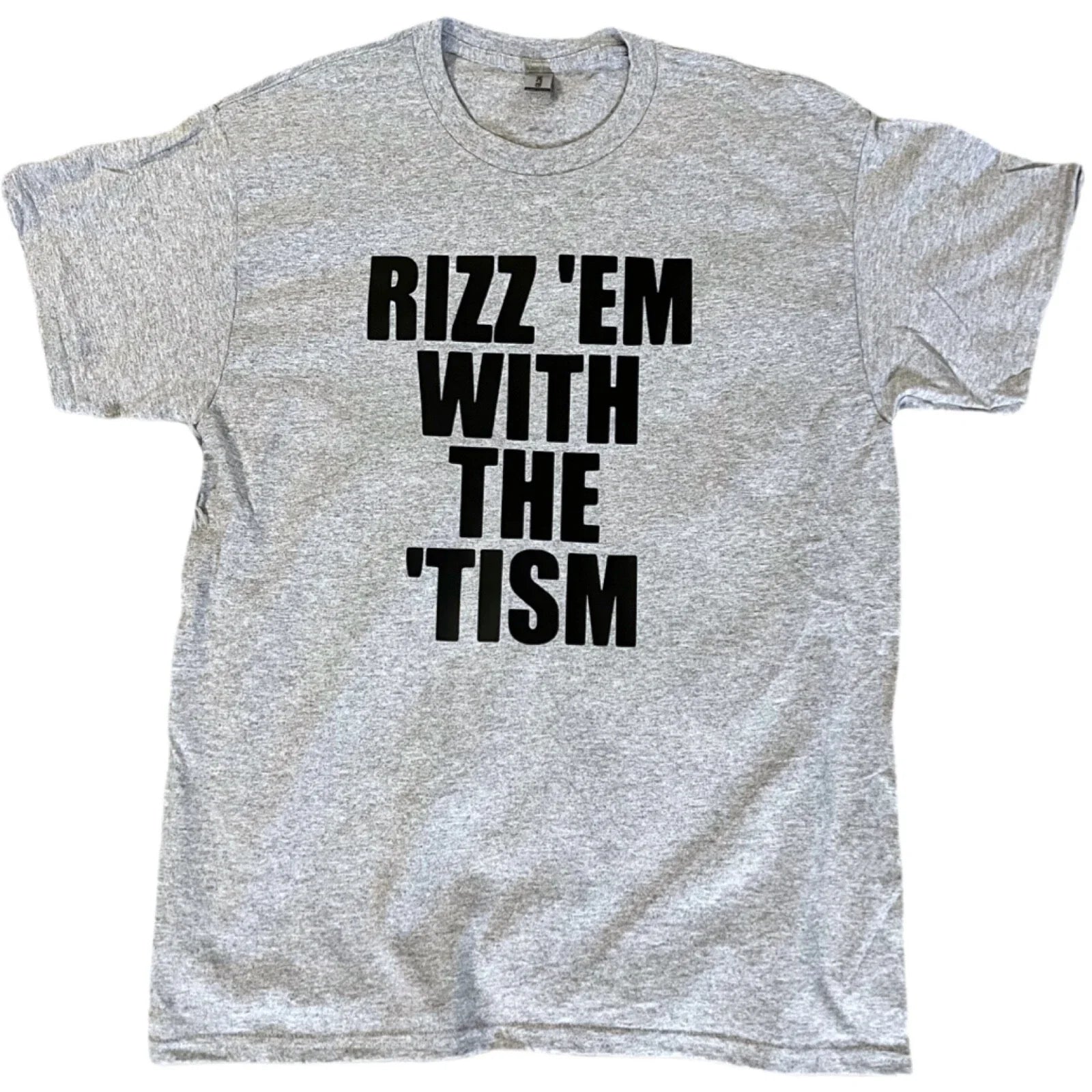 Rizz Em With The Tism Men's Meme T-shirt - Cotton - Gift - Crew