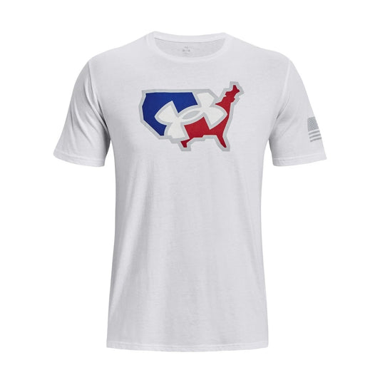Under Armour 1379221 Men's UA Freedom Big Flag Logo Lockup T-Shirt, White, Large