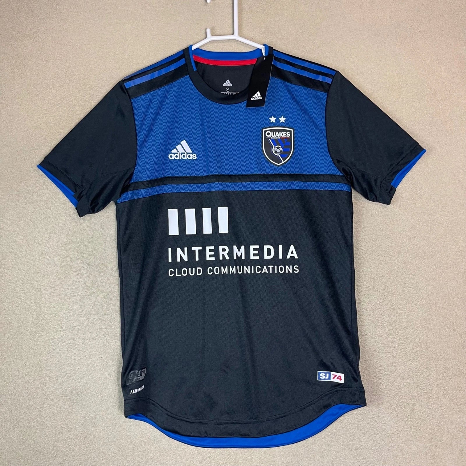 Adidas San Jose Earthquakes 2019 Intermedia MLS Soccer Jersey Mens Size S