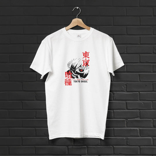 Ken Kaneki Anime T Shirt Ghoul Mask Graphic Cotton Streetwear Tee