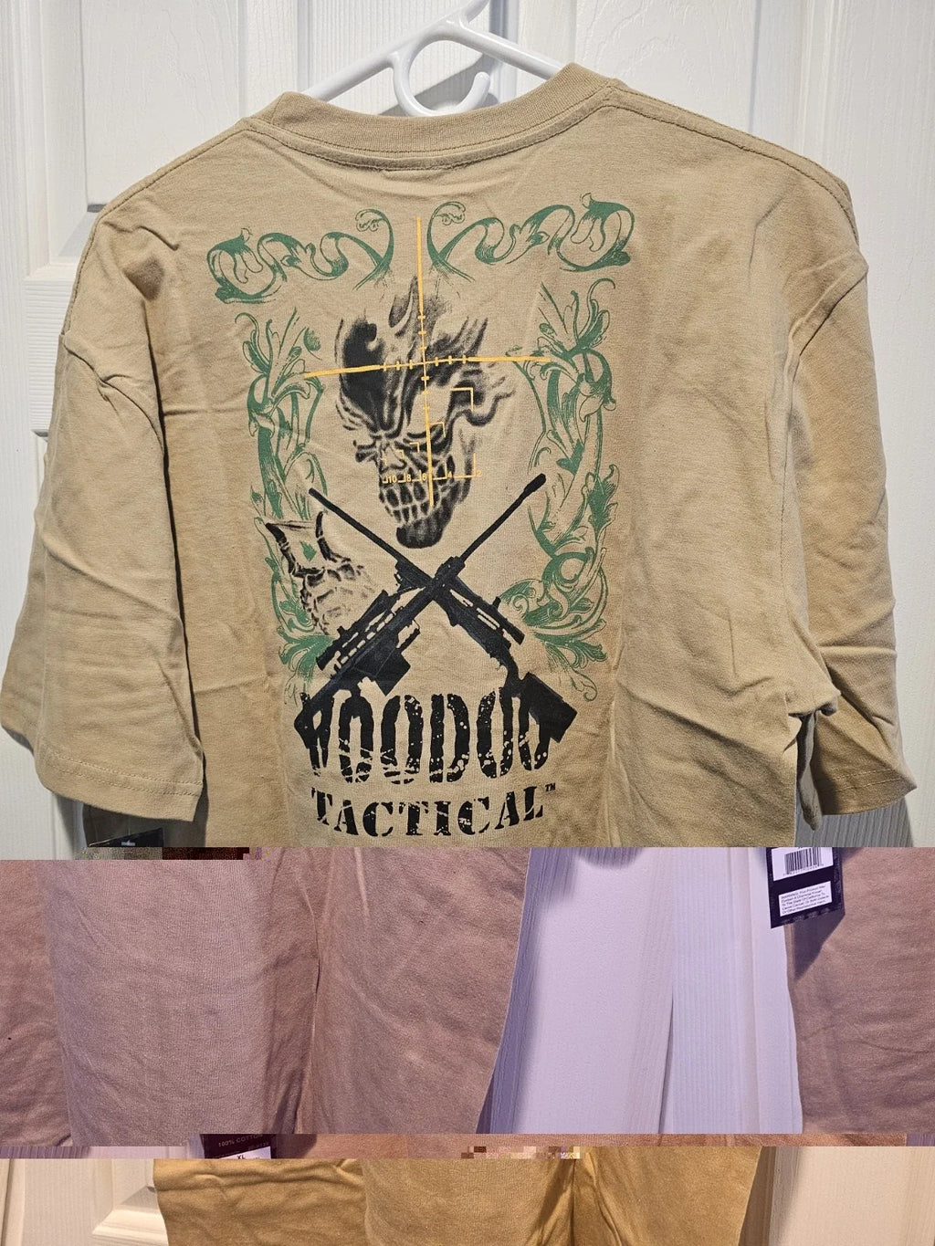 Voodoo Tactical T-Shirt Men’s XL  Sand  Crossed Rifles Cotton