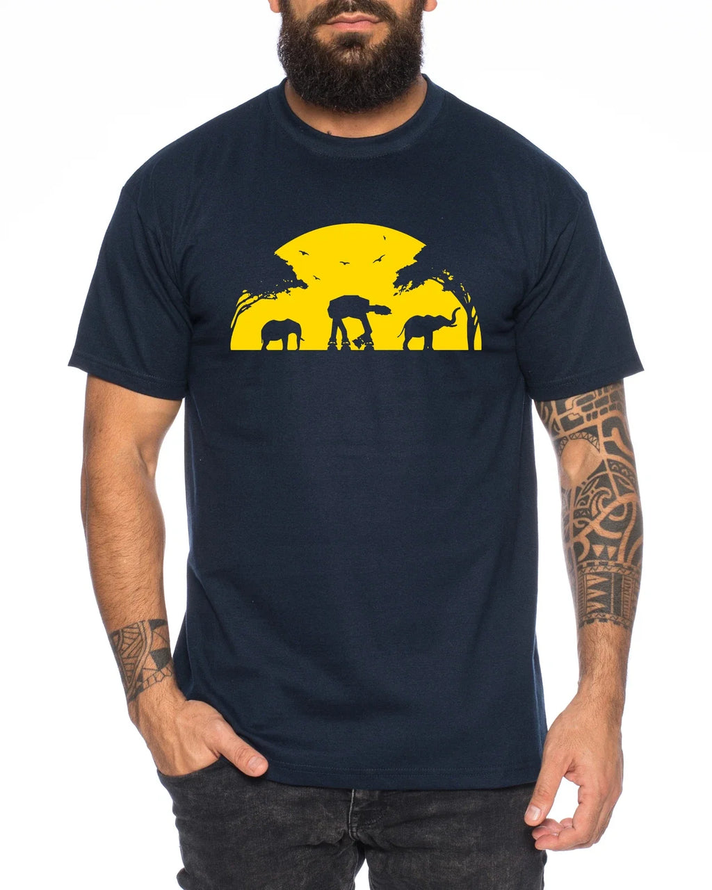 Elephant Wars Mens T-Shirt Star Empire Boba Fiction Darth
