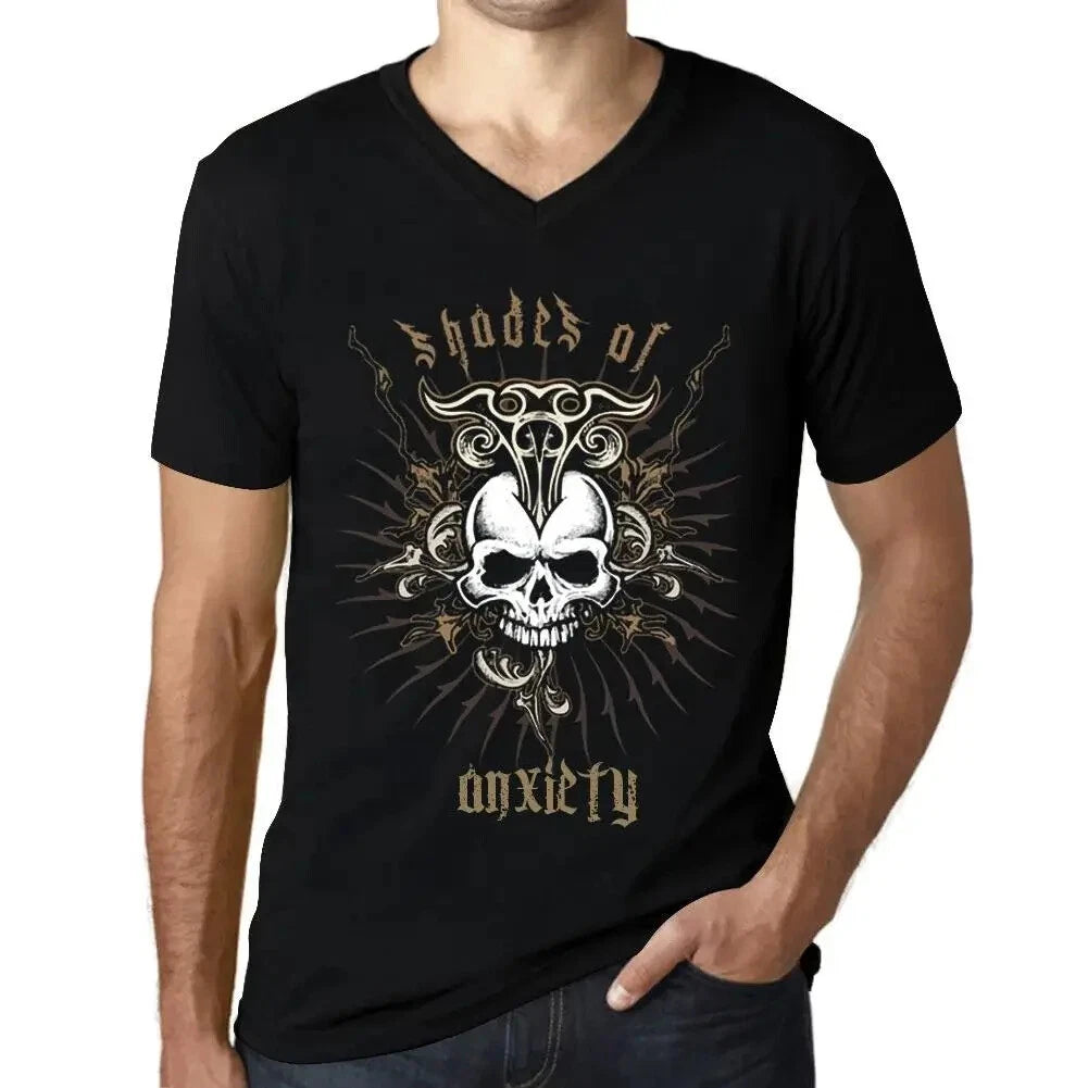 Men's Graphic T-Shirt V Neck Shades Of Anxiety Eco-Friendly Limited Edition