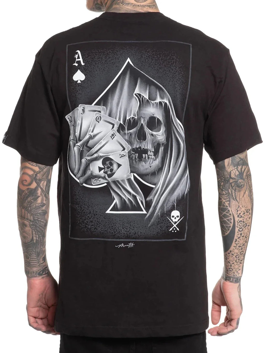 Sullen Men's Pala De La Muerte Short Sleeve Standard T-shirt Skull Cards Reaper