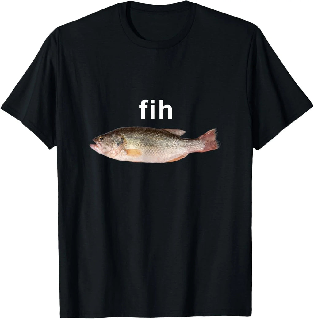 “Fih” Funny Misspelled Fish Meme, Simple Humor T-Shirt unisex T-Shirt