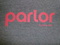 PARLOR CUSTOM SKIS T SHIRT SzL SKIING SNOW WINTER SYMBOL ON BACK