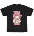 Anime Girl with Cat Kawaii Cat Kitten Pet Lover Otaku T-Shirt Unisex Funny Gift