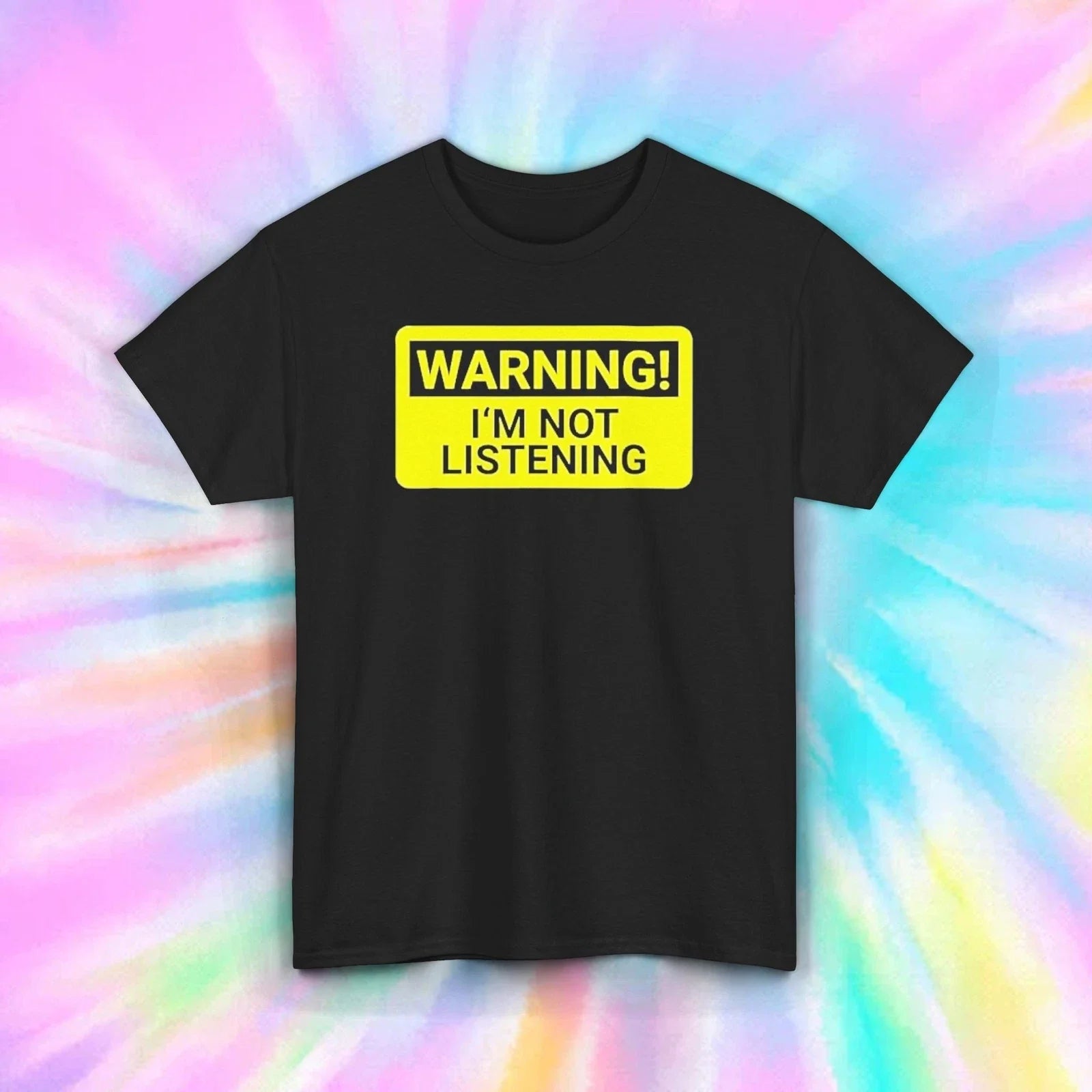 Warning I’m Not Listening Shirt Funny Sarcastic Quote Humor Graphic Tee S-5XL