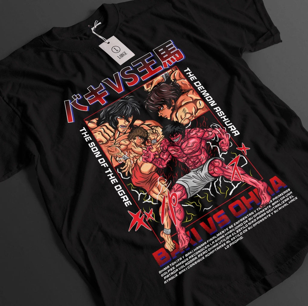 Baki The Grappler Shirt Ohma Tokita Tshirt Yujiro Fighting T-Shirt Unisex Tee