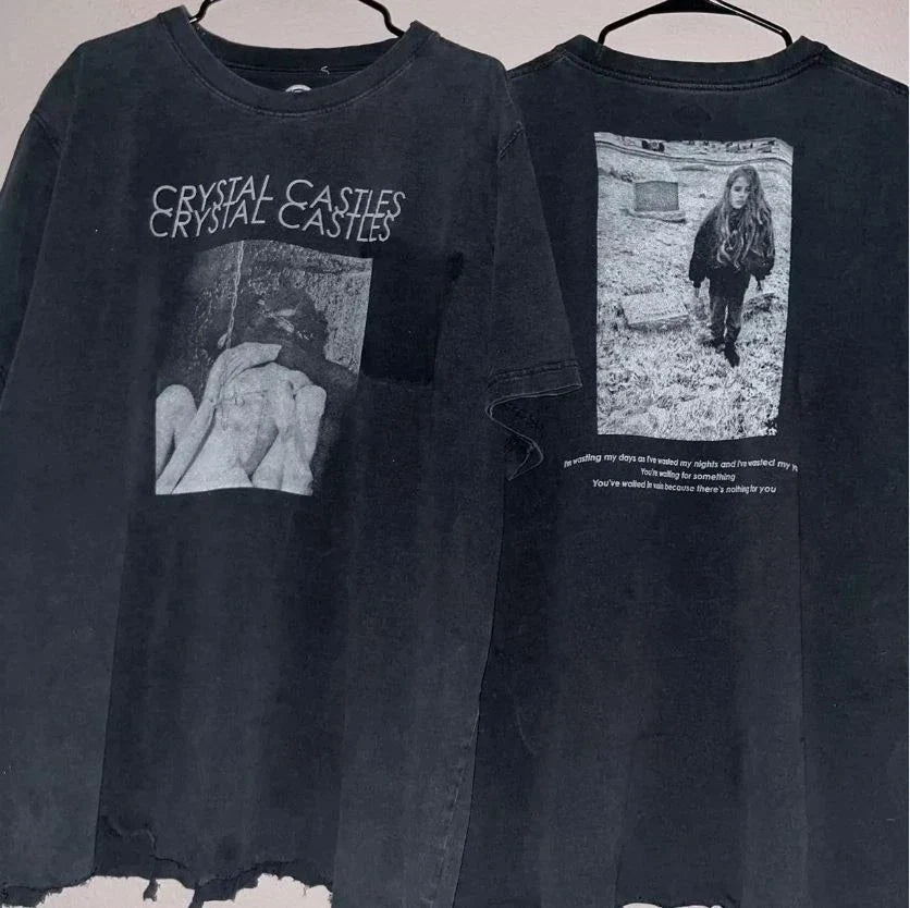 Crystal_Castles Crystal Castles Ii Album Cover T-Shirt black tee vtg