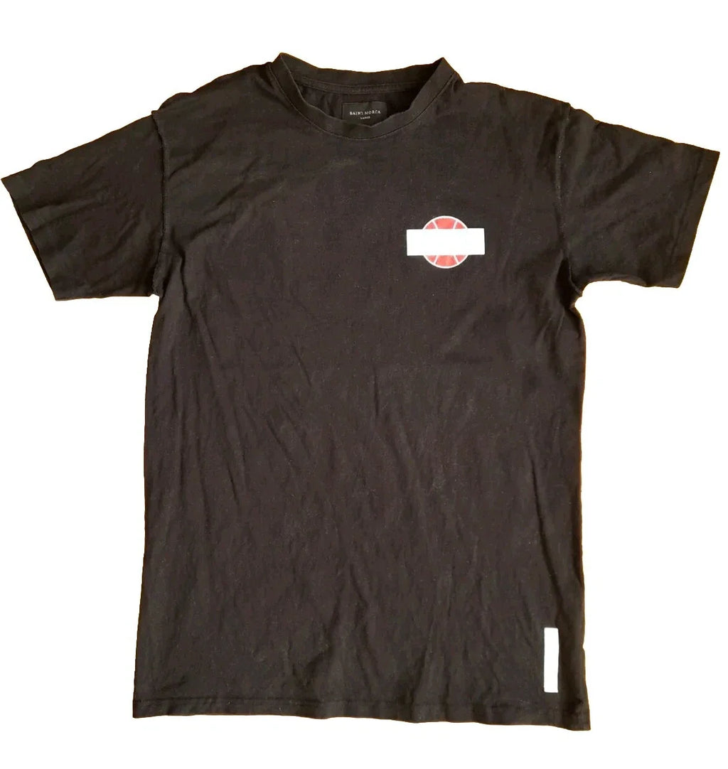 Saint Morta St Morta Black Longline Tshirt Short Sleeve Large Graphic Logo