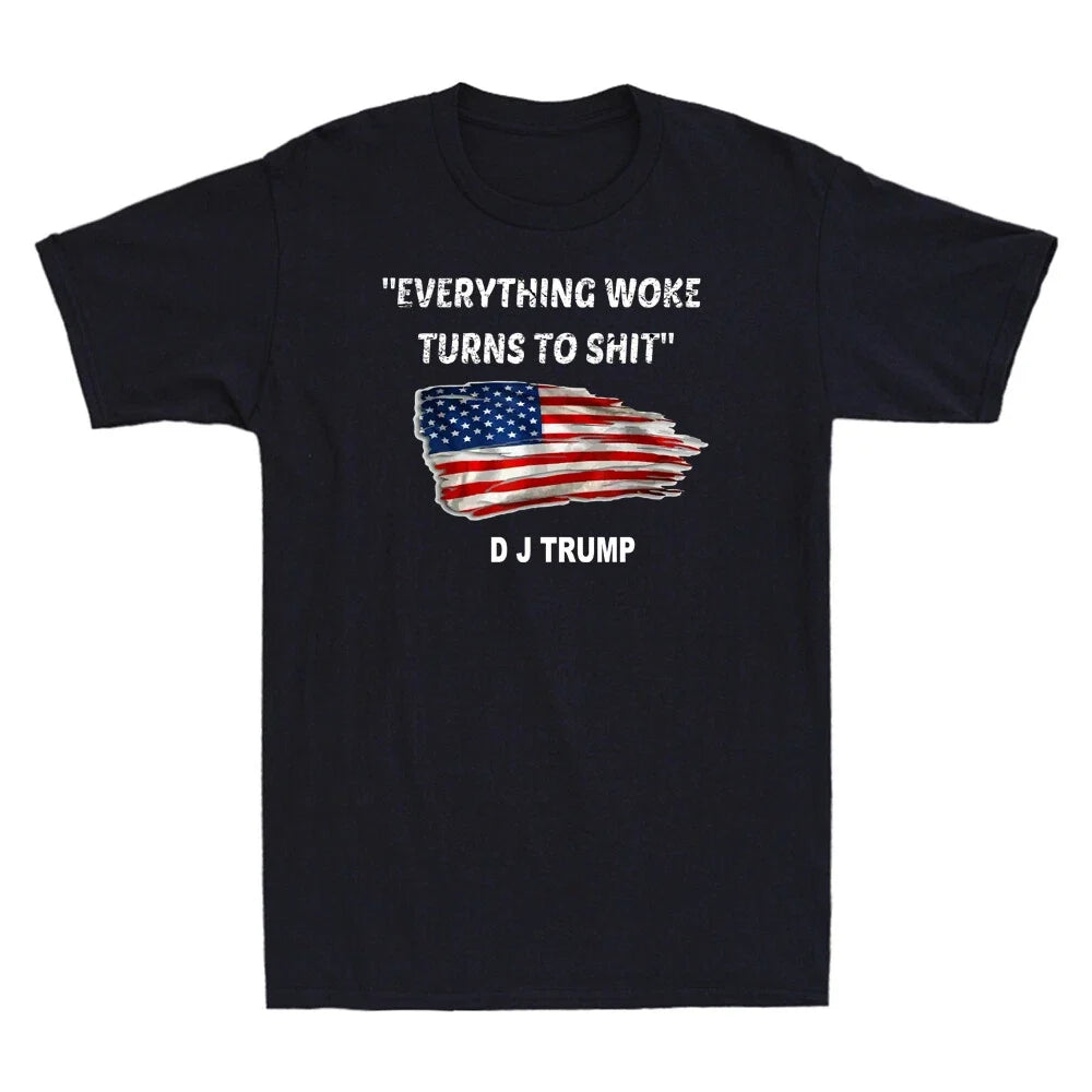 " Everything Woke Turns to Sh!t " Funny Sarcastic Saying Vintage Men's T-Shirt