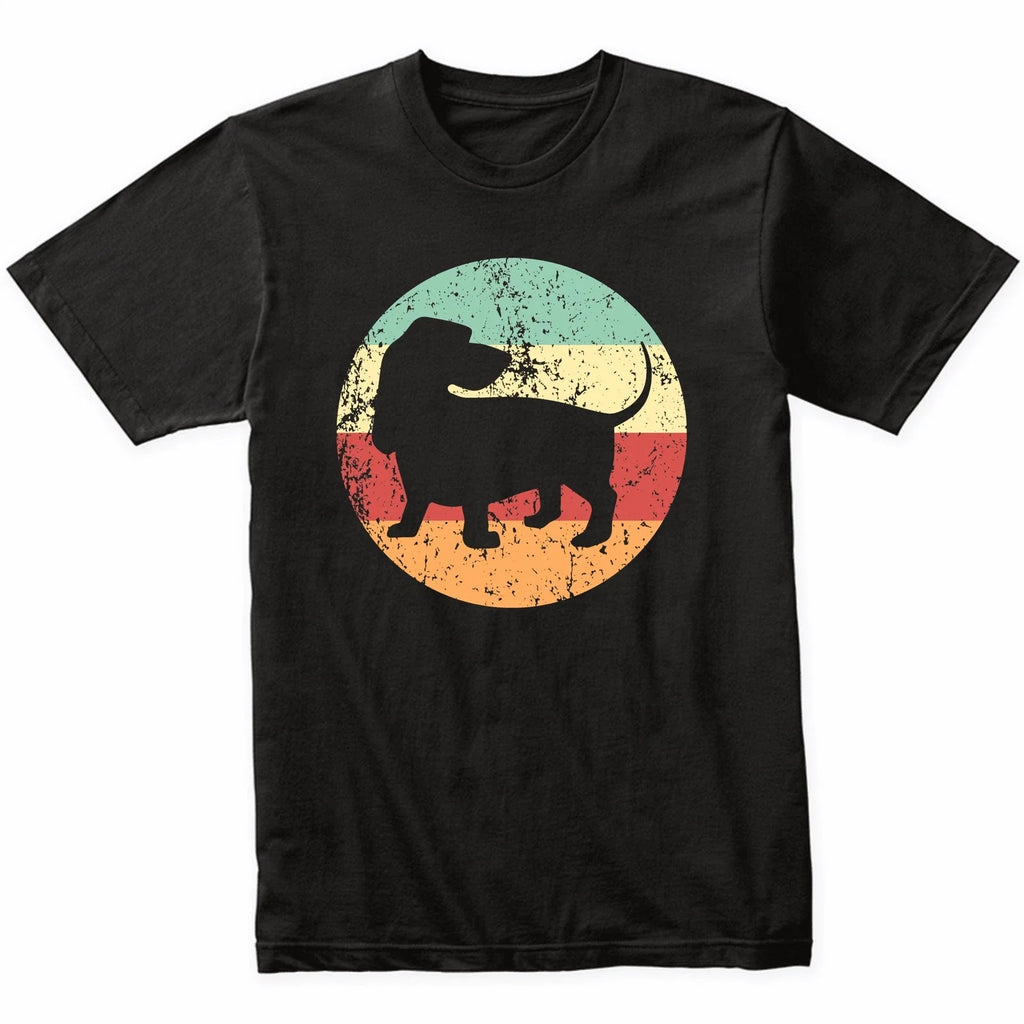 Retro Basset Hound Dog Breed Icon T-Shirt - Retro Colors