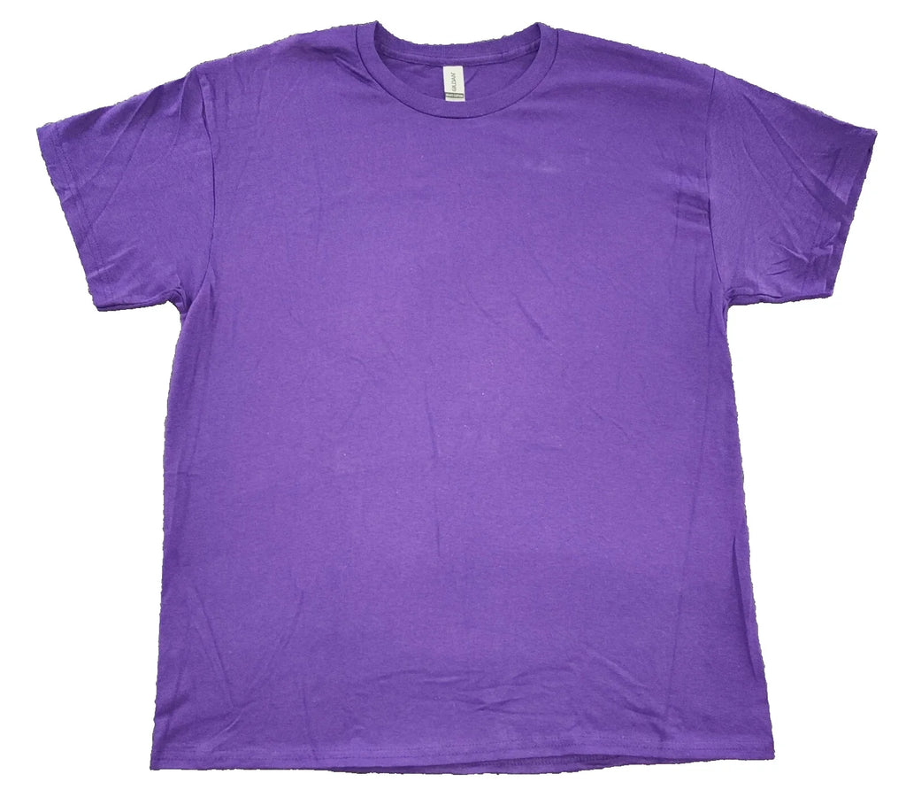Gildan Adult Purple Pre-Shrunk Heavy Cotton Crew Neck T-Shirt Size L