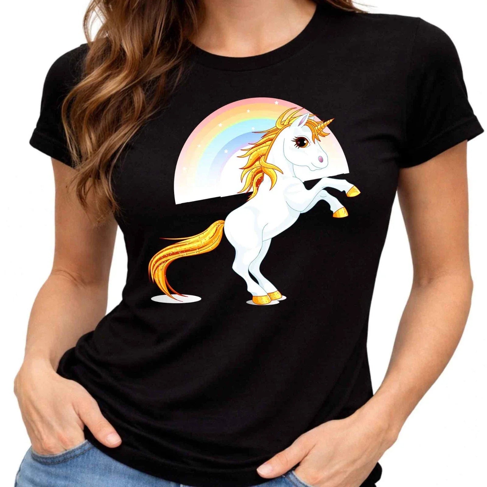 Unicorn Rainbow T Shirt Cute Fantasy Magical Kawaii Vintage Fairy Lover Gift Tee